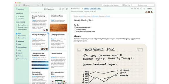 Evernote UI