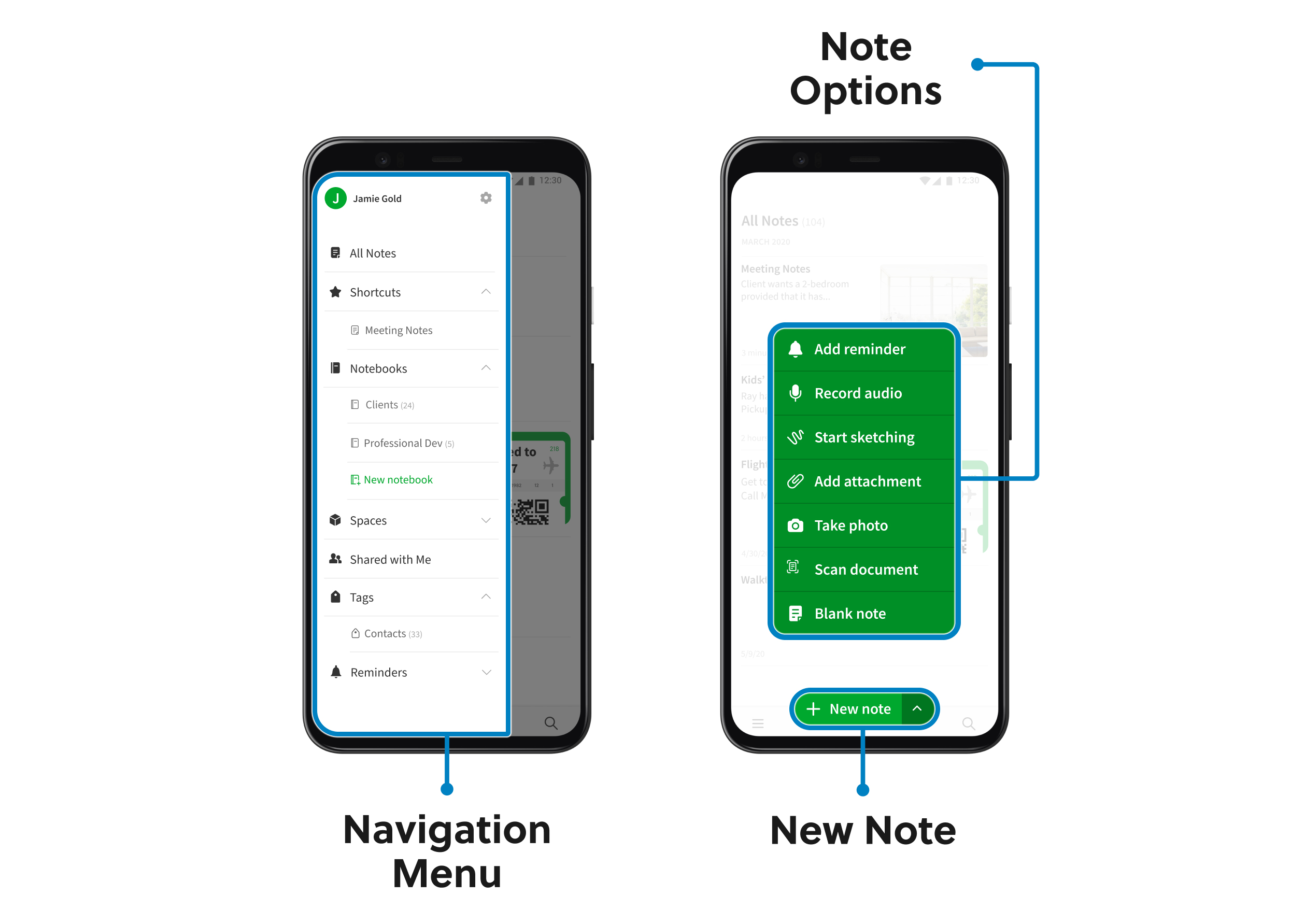 Evernote for Android メイン画面