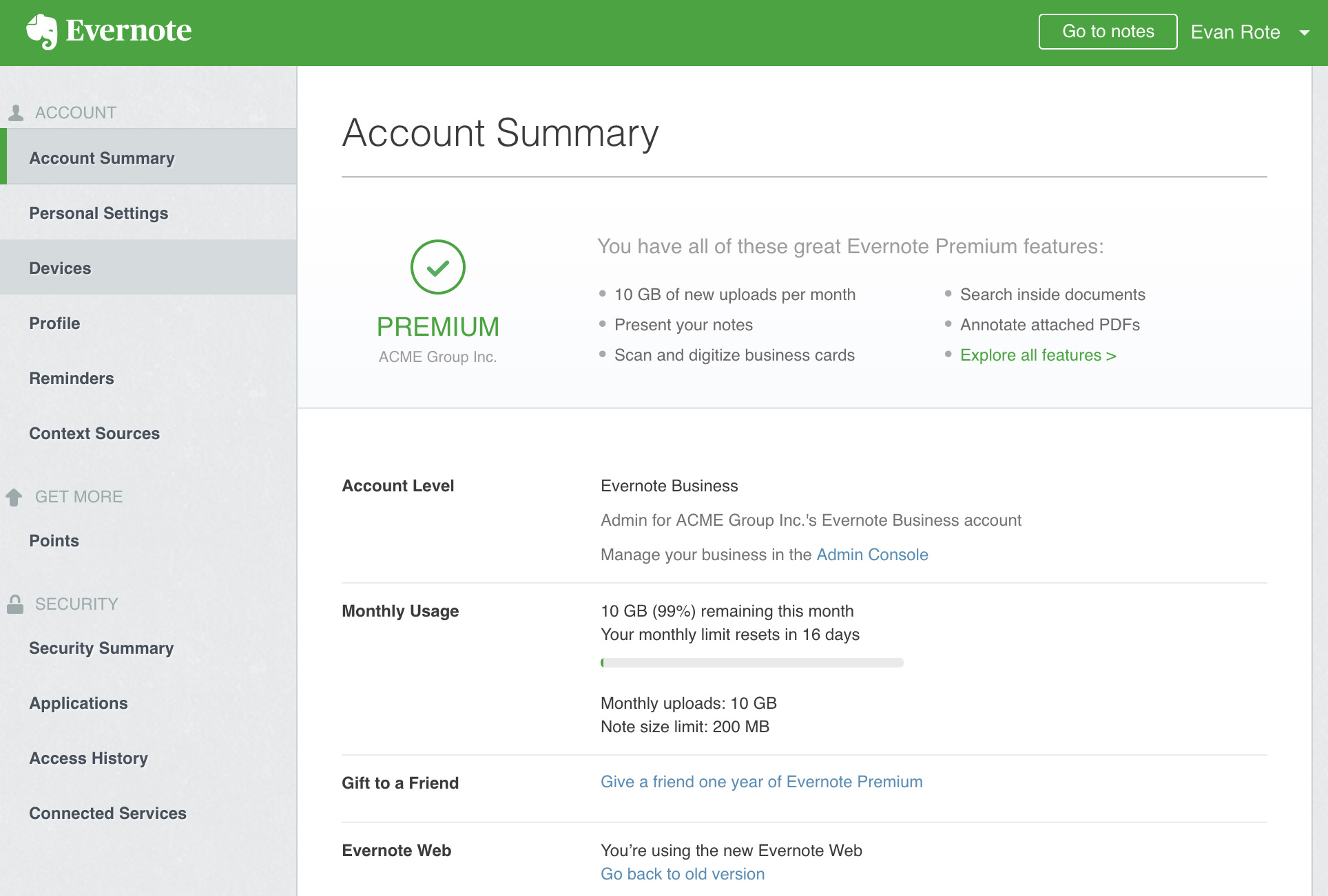 View your Evernote account information – Evernote Help &amp; Learning
