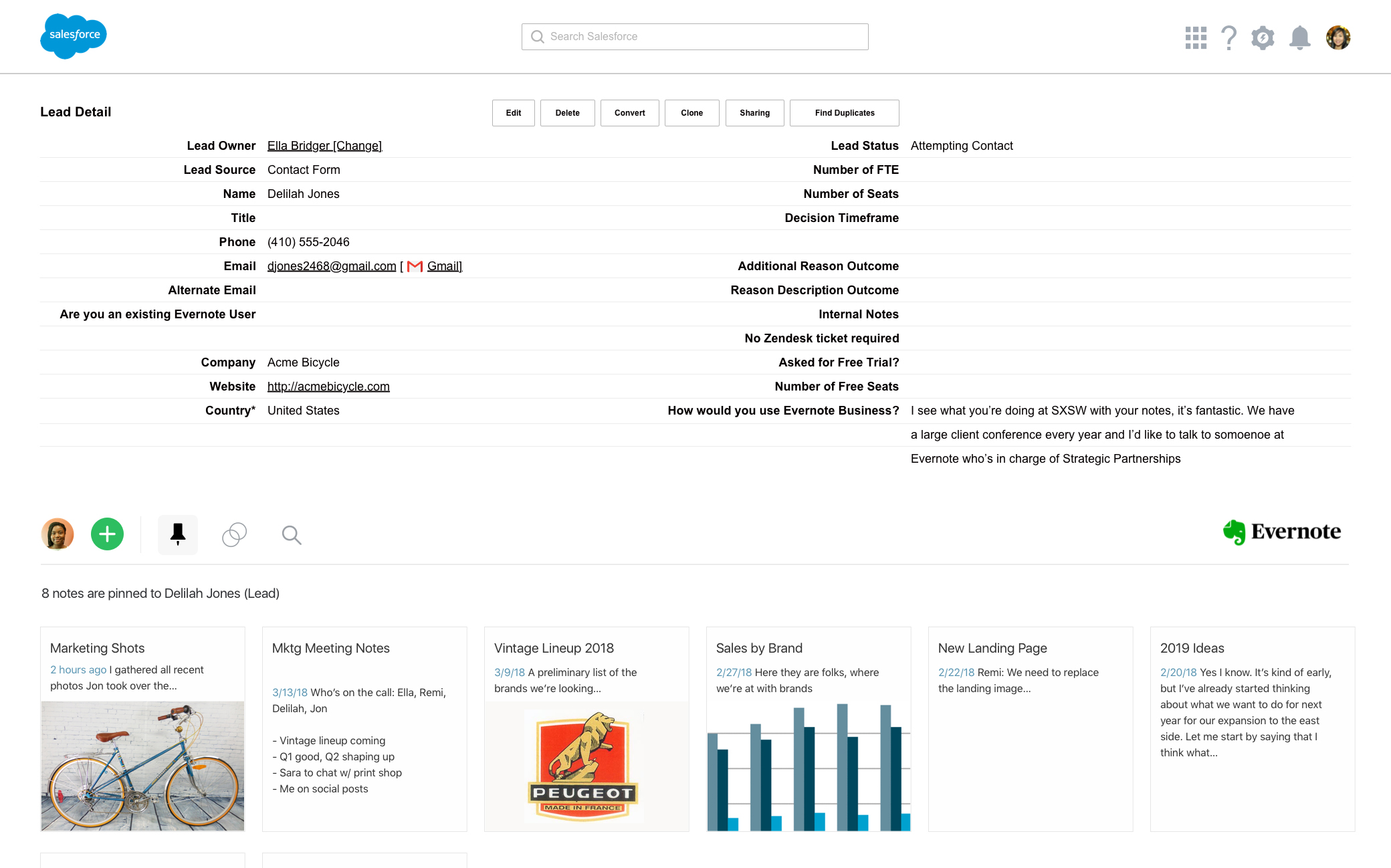 Integração do Salesforce – Support