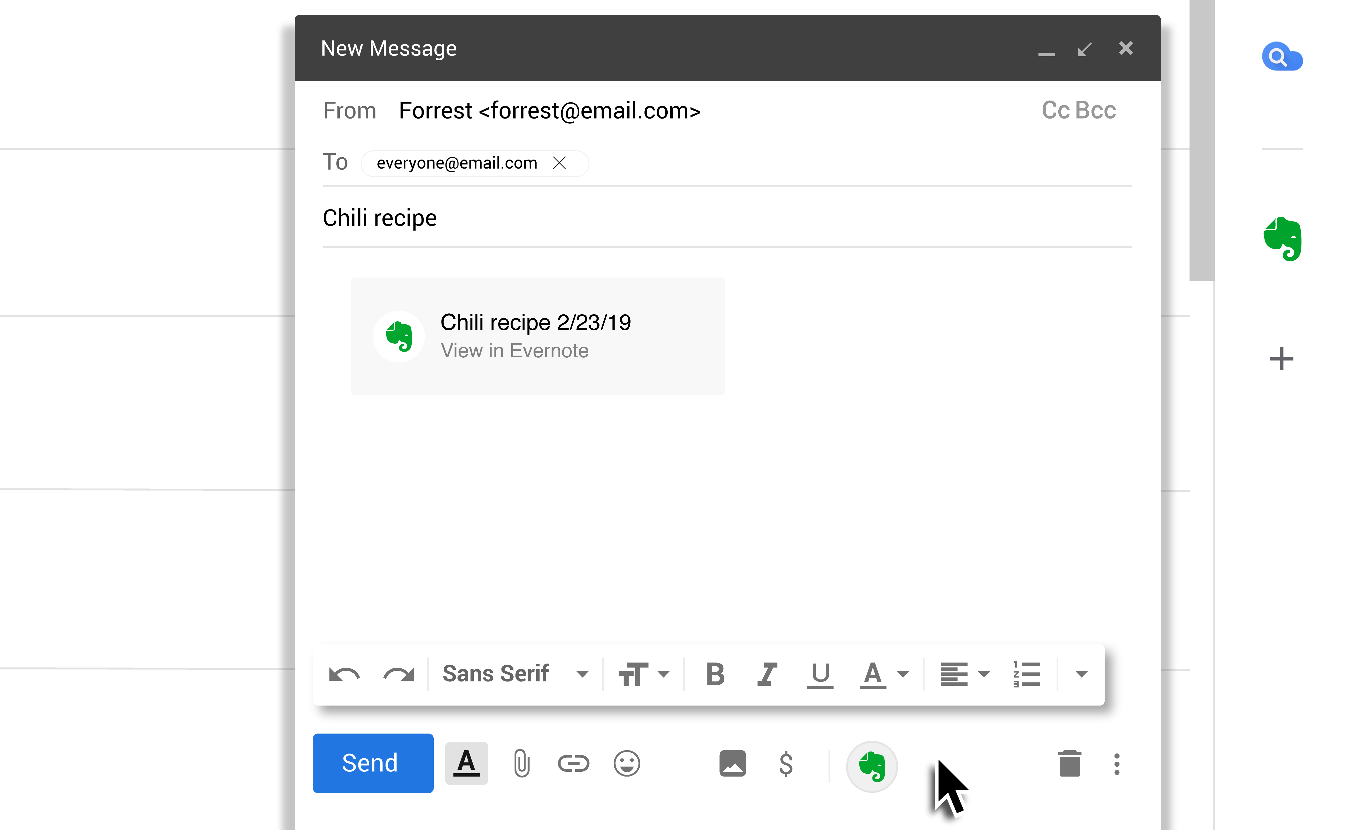 Evernote for Gmail add-on
