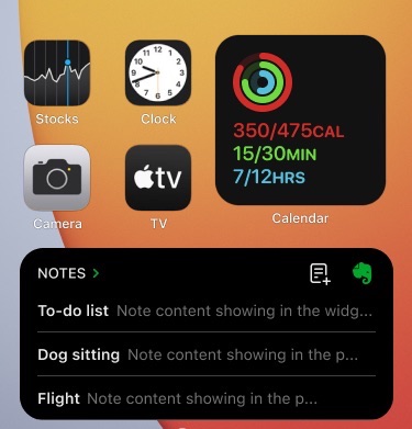 Listen-Widget unter iOS
