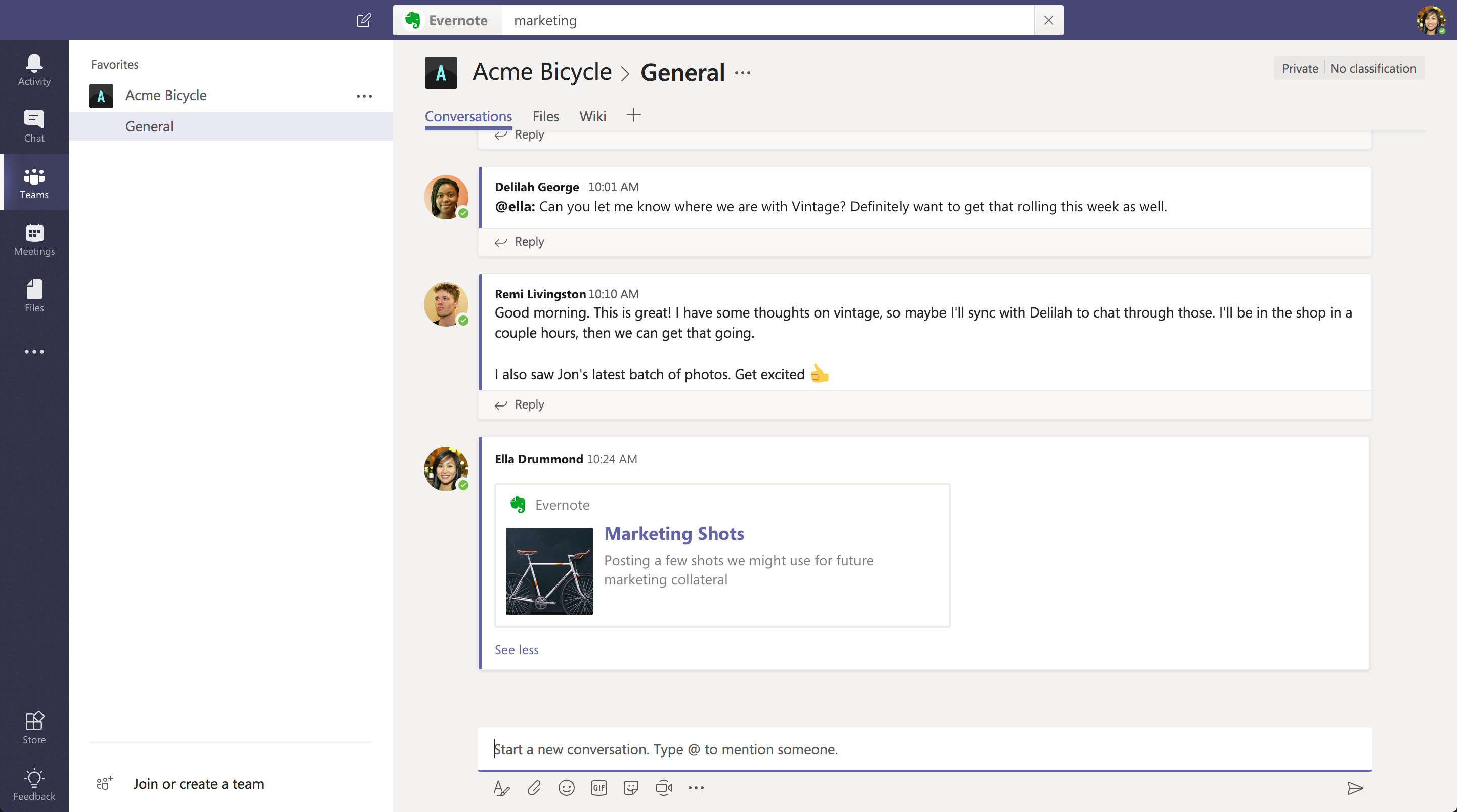 Evernote for Microsoft Teams