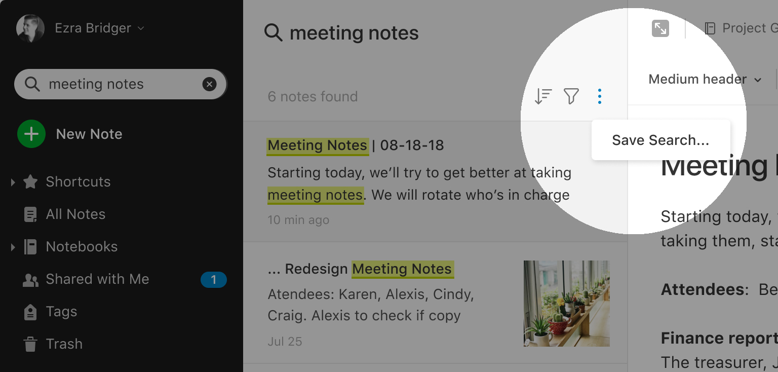 All Notes filtering in Evernote Web
