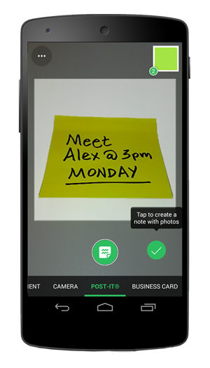Post-it(r) Note mode on Android phone