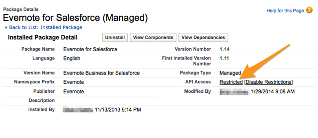 Установленные пакеты Salesforce
